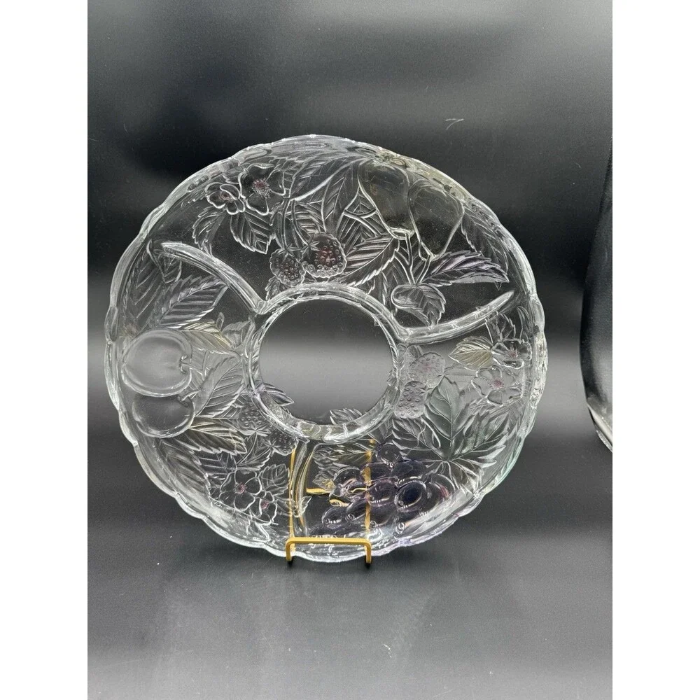 Vintage Wild Orchard By Savoir Virvre Glass Serving Platter